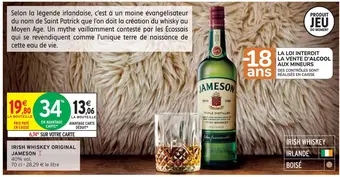 Intermarché Jameson irish whiskey original offre
