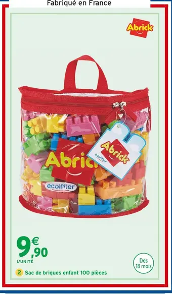 Intermarché Abrick sac de briques enfant 100 pièces offre