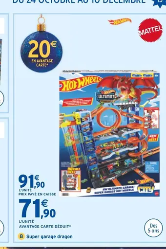 Intermarché Mattel super garage drago offre