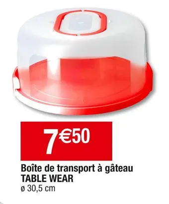 Cora x Carrefour Boîte de transport à gâteau table wear offre