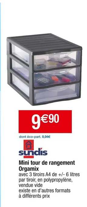 Cora x Carrefour Sundis mini tour de rangement orgamix offre