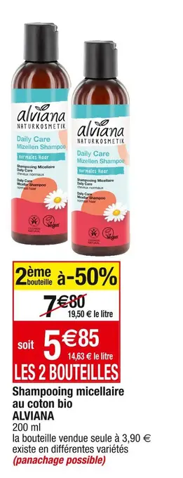 Cora x Carrefour Alviana shampooing micellaire au coton bio offre