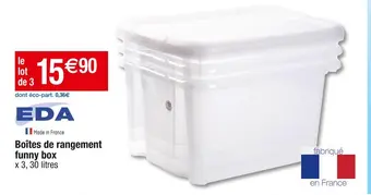 Cora x Carrefour Eda boîtes de rangement funny box offre