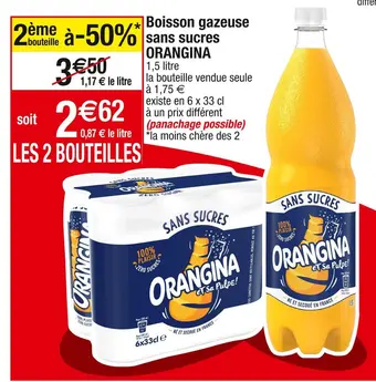Cora x Carrefour Orangina boisson gazeuse sans sucres offre