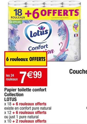 Cora x Carrefour Lotus papier toilette confort collection offre