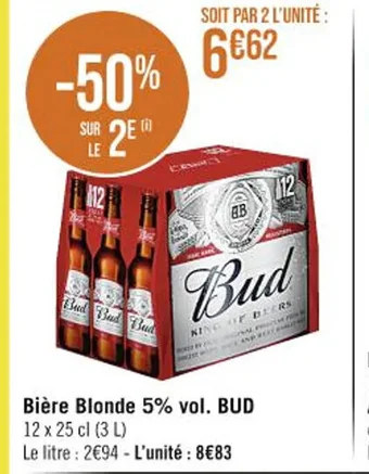 Bière Blonde 5% vol. BUD