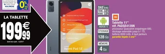 Cora x Carrefour Tablette 11 offre