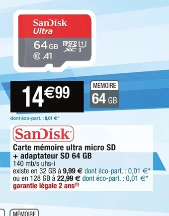 Cora x Carrefour Carte mémoire ultra micro SD offre