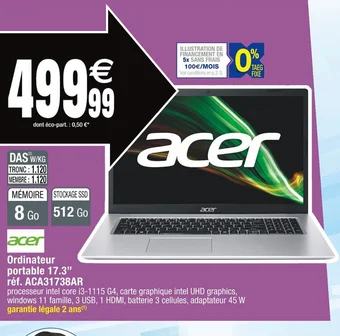 Cora x Carrefour Ordinateur portable 17.3 offre