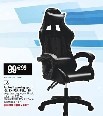Cora x Carrefour Fauteuil gaming sport offre