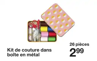 Kit de couture dans boîte en métal