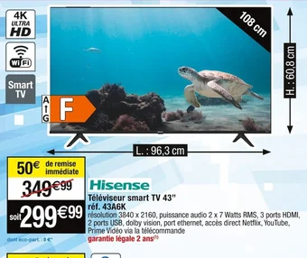Cora x Carrefour Téléviseur smart TV 43 offre