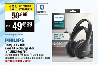 Cora x Carrefour Casque TV hifi sans fil rechargeable offre