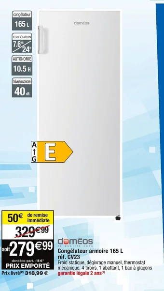 Congélateur armoire 165 L réf. CV23