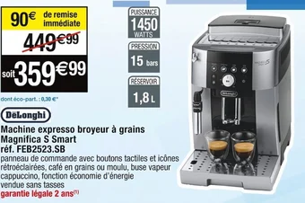 Cora x Carrefour Machine expresso broyeur à grains Magnifica S Smart offre