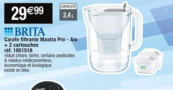 Cora x Carrefour Carafe filtrante Maxtra Pro Aio offre