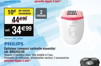 Cora x Carrefour Épilateur compact satinelle essential offre