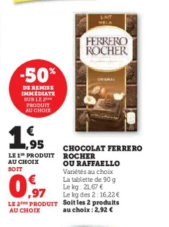 Super U CHOCOLAT FERRERO ROCHER offre