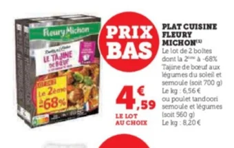 Super U PLAT CUISINE Fleury Michon offre