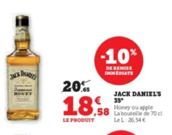 Super U JACK DANIEL'S 35 offre