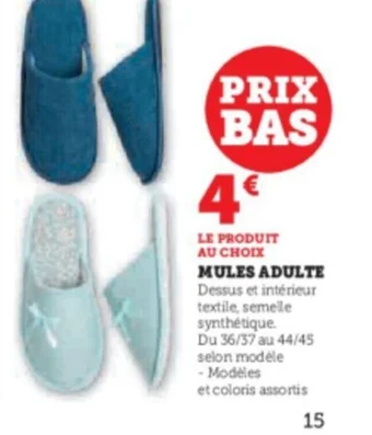 Super U Mules adulte offre