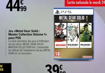 Carrefour Jeu Metal Gear Solid Master Collection Volume 1 pour PS5 offre