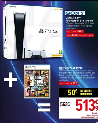 Carrefour Jeu GTA Vpour PS5 offre