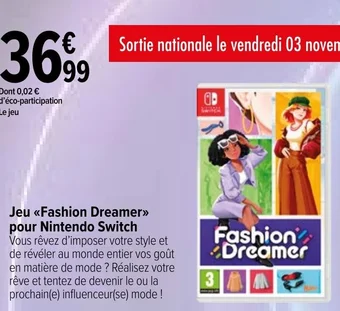 Carrefour Jeu Fashion Dreamer pour Nintendo Switch offre