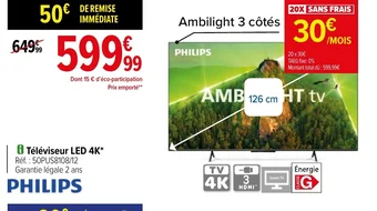 Carrefour i Téléviseur LED 4K offre