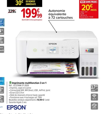 Carrefour 8 Imprimante multifonction 3 en 1 offre