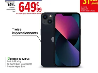 Carrefour i iPhone 13 128 Go offre