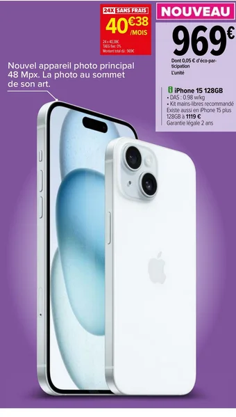 Carrefour i iPhone 15 128GB offre