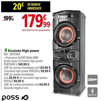 Carrefour 8 Enceinte High power offre