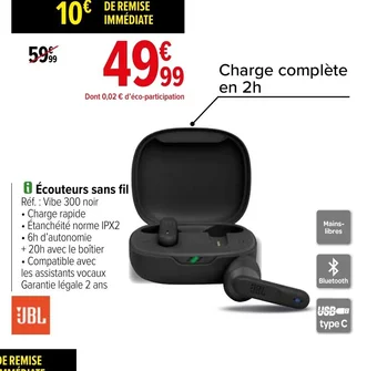 Carrefour Écouteurs sans fil offre