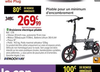 Carrefour i Draisienne électrique pliable offre