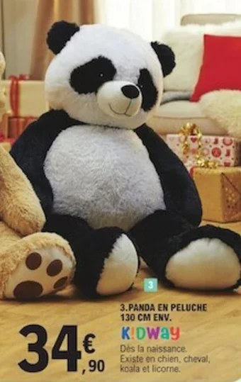 E.Leclerc 3.PANDA EN PELUCHE 130 CM ENV. offre