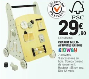 E.Leclerc CHARIOT MULTI-ACTIVITES EN BOIS offre