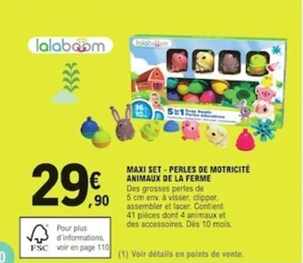 E.Leclerc MAXI SET - PERLES DE MOTRICITÉ ANIMAUX DE LA FERME offre