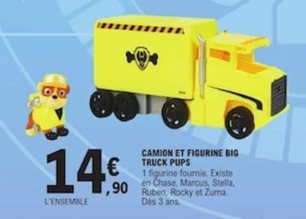 E.Leclerc CAMION ET FIGURINE BIG TRUCK PUPS offre