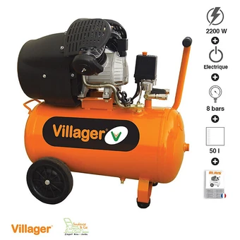 Brico Cash Com2presseur d'air 2200w cuve 50 litres pression 8 bars débit 316l/m2n village vat ve50l offre