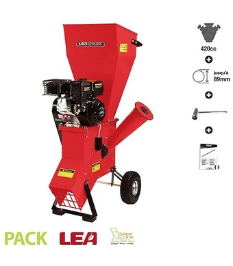 Brico Cash Broyeur de végétaux coupe 89mm moteur thermique 420cc 13 cv lea le56420-89 offre