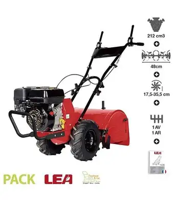 Brico Cash Motoculteur à fraise arrière moteur 7 cv 212cc travail 48cm vitesse 1av 1ar lea 42212 offre