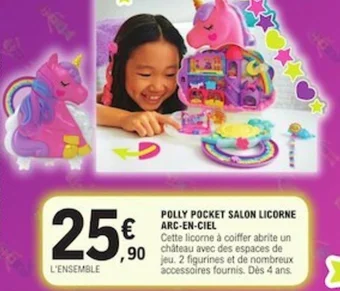 E.Leclerc POLLY POCKET SALON LICORNE ARC-EN-CIEL offre