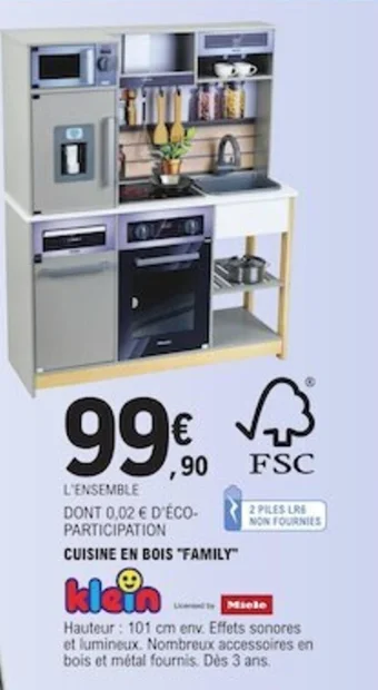 E.Leclerc CUISINE EN BOIS FAMILY" offre