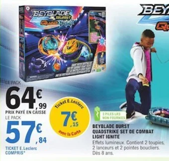 BEYBLADE BURST QUADSTRIKE SET DE COMBAT LIGHT IGNITE