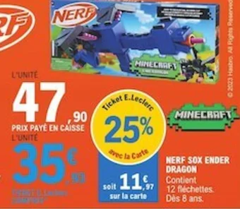 E.Leclerc NERF SOX ENDER DRAGON offre