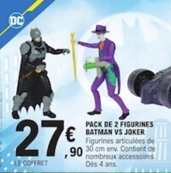 E.Leclerc PACK DE 2 FIGURINES BATMAN VS JOKER offre