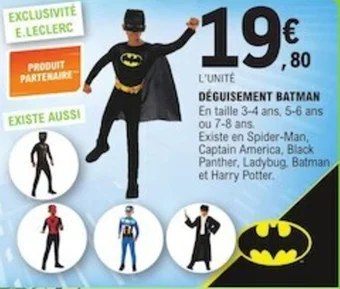 E.Leclerc DÉGUISEMENT BATMAN offre