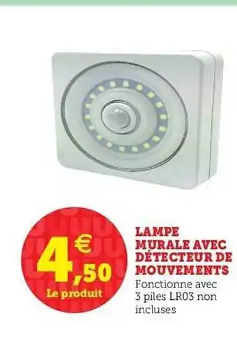 Super U Lampe murale avec détecreur de mouvements Super U offre