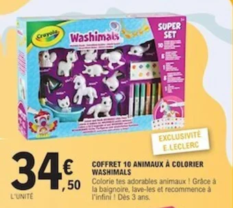 COFFRET 10 ANIMAUX Ă COLORIER WASHIMALS